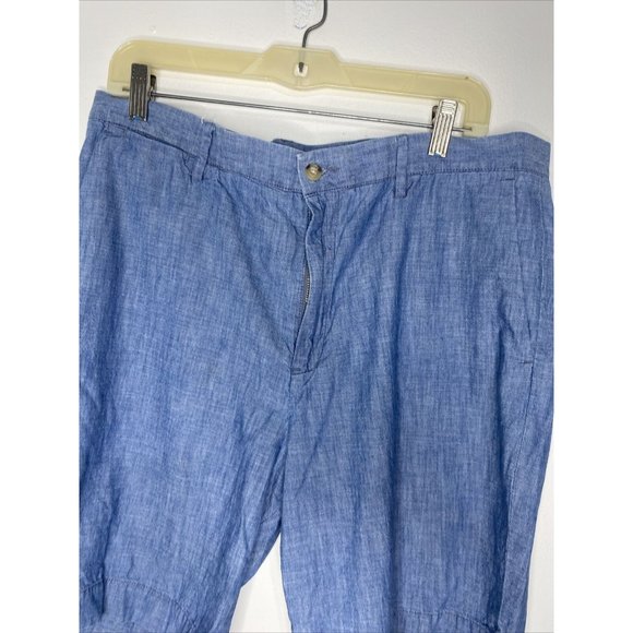 Polo Ralph Lauren Chambray Shorts Men's Size 35 Blue Cotton Flat Front - Picture 2 of 8